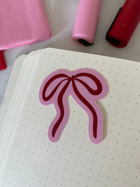Vinyl Mini Sticker | Red Bow