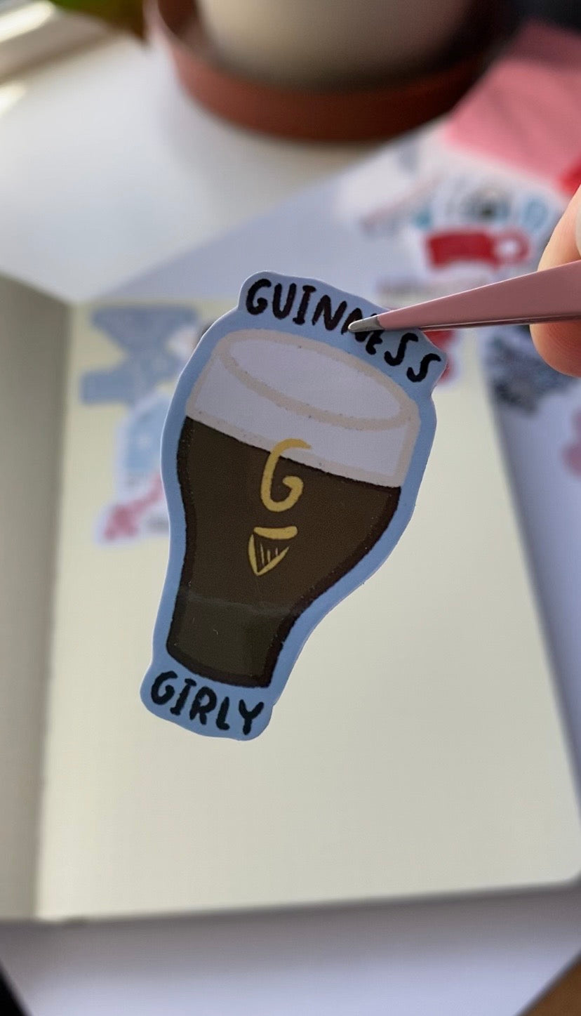 Vinyl Mini Sticker | Guinness Girly